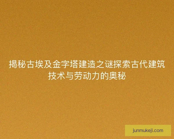 揭秘古埃及金字塔建造之谜探索古代建筑技术与劳动力的奥秘